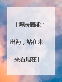 海辰储能：出海，站在未来看现在