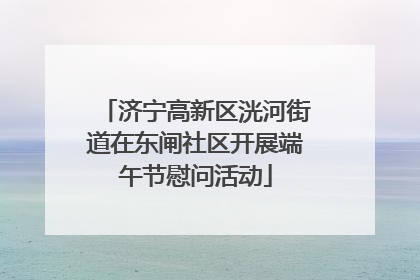济宁高新区洸河街道在东闸社区开展端午节慰问活动