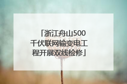 浙江舟山500千伏联网输变电工程开展双线检修