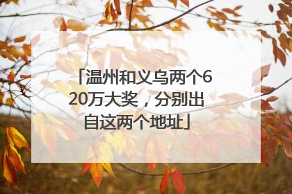 温州和义乌两个620万大奖，分别出自这两个地址