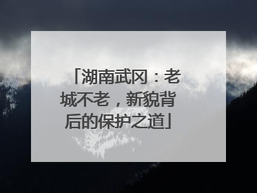 湖南武冈：老城不老，新貌背后的保护之道