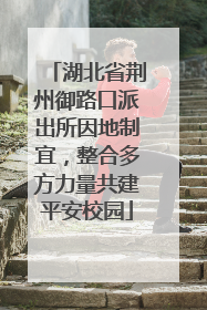 湖北省荆州御路口派出所因地制宜，整合多方力量共建平安校园