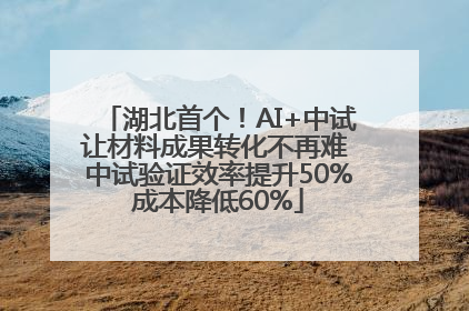 湖北首个！AI+中试让材料成果转化不再难 中试验证效率提升50%成本降低60%