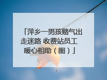 萍乡一男孩赌气出走迷路 收费站员工暖心相助（图）