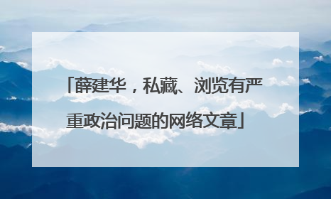薛建华，私藏、浏览有严重政治问题的网络文章