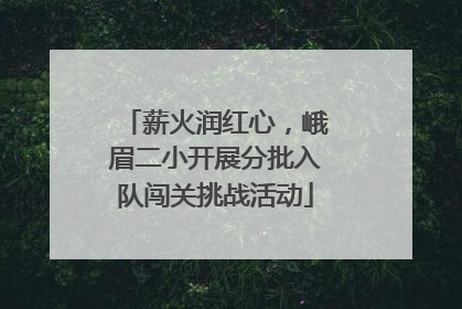 薪火润红心，峨眉二小开展分批入队闯关挑战活动