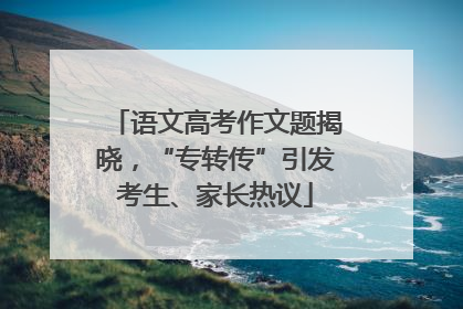语文高考作文题揭晓，“专转传”引发考生、家长热议