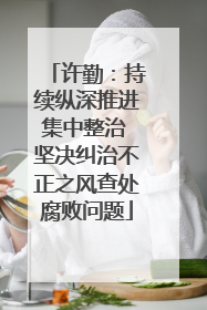 许勤：持续纵深推进集中整治 坚决纠治不正之风查处腐败问题