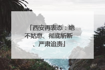 西安再表态：绝不姑息、彻底斩断、严肃追责