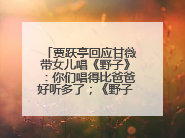 贾跃亭回应甘薇带女儿唱《野子》：你们唱得比爸爸好听多了；《野子》曾是贾跃亭“代表作”