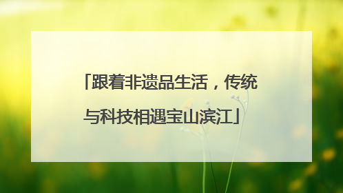 跟着非遗品生活，传统与科技相遇宝山滨江