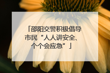 邵阳交警积极倡导市民“人人讲安全、个个会应急”