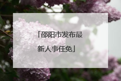 邵阳市发布最新人事任免