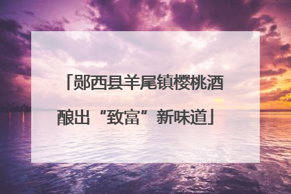 郧西县羊尾镇樱桃酒酿出“致富”新味道