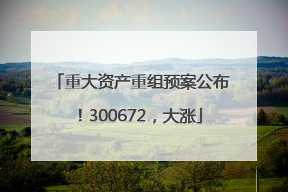 重大资产重组预案公布！300672，大涨