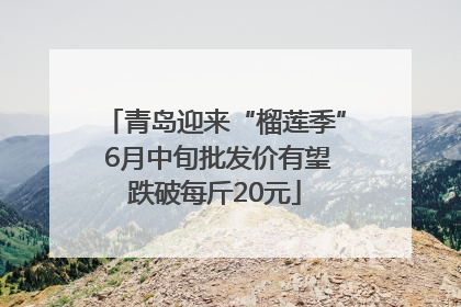 青岛迎来“榴莲季” 6月中旬批发价有望跌破每斤20元