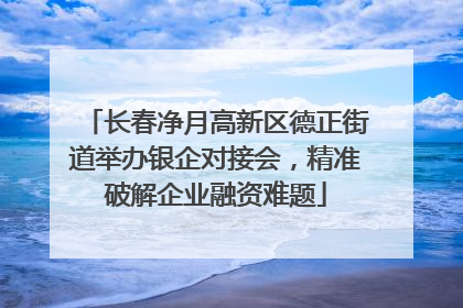 长春净月高新区德正街道举办银企对接会，精准破解企业融资难题
