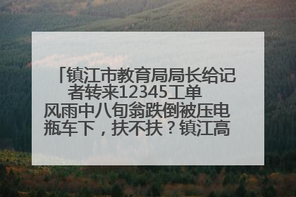 镇江市教育局局长给记者转来12345工单 风雨中八旬翁跌倒被压电瓶车下，扶不扶？镇江高职学子选择令人钦佩
