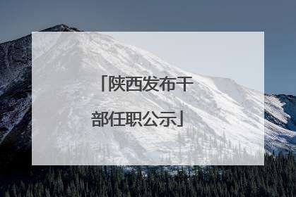 陕西发布干部任职公示