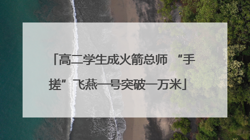 高二学生成火箭总师 “手搓”飞燕一号突破一万米