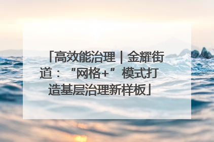 高效能治理｜金耀街道：“网格+”模式打造基层治理新样板