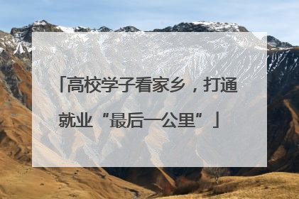 高校学子看家乡，打通就业“最后一公里”