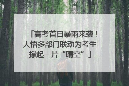 高考首日暴雨来袭！大悟多部门联动为考生撑起一片“晴空”