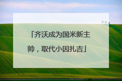 齐沃成为国米新主帅，取代小因扎吉