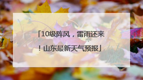 10级阵风，雷雨还来！山东最新天气预报