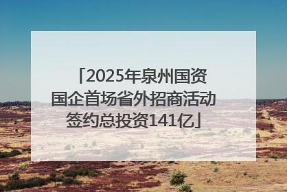 2025年泉州国资国企首场省外招商活动签约总投资141亿