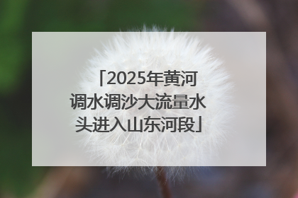 2025年黄河调水调沙大流量水头进入山东河段