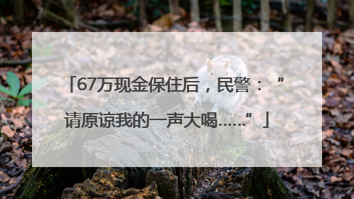 67万现金保住后，民警：“请原谅我的一声大喝……”