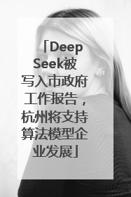 DeepSeek被写入市政府工作报告，杭州将支持算法模型企业发展