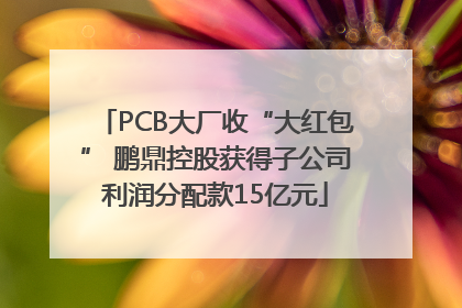 PCB大厂收“大红包” 鹏鼎控股获得子公司利润分配款15亿元